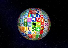 ball networks internet icons drawing