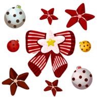 Beautiful and colorful Christmas decorations, at white background, on clipart