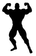 silhouette man muscles drawing