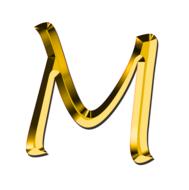 golden alphabet letter M