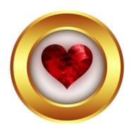 heart love gold medal decoration red