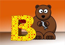 letters abc education bear b drawing