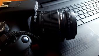 Camera Canon and keyboard
