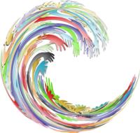 colorful swirl of hands