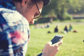 man phone garden