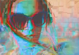 glitch art face