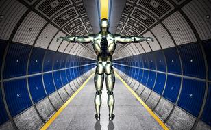 cyborg in tunnel