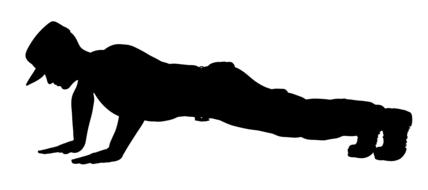 silhouette of soldier making pushups