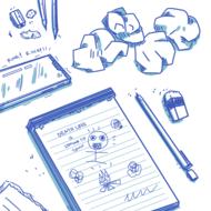 doodle shot note pencil drawing