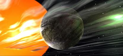 clipart of nebulae planet and sun in a space