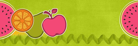 children banner fruits healthy