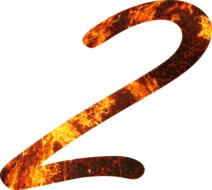 number 2, fire font