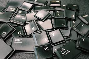 Letters Keys Keyboard black