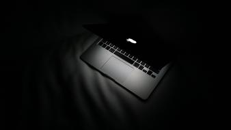 open Laptop at darkness, Macbook