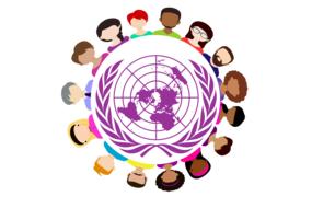 variety of people on the globe as a colorful illustration