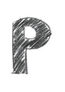 black letter P