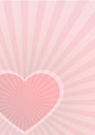postcard cover heart rays red pink