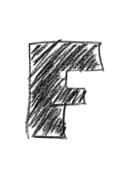 black alphabet letter f drawing