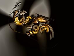 fractal mathematics abstract gold