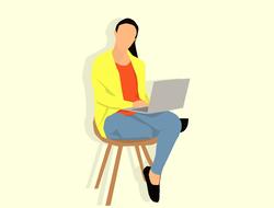 adult laptop people clothing drawing