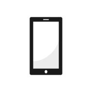 drawn black smartphone with white screen