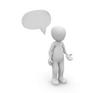 speech balloon talk bubble 3d man drawing