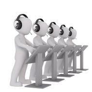 headphones work call center 3d drawing