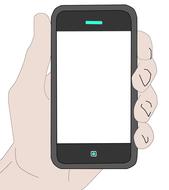 clipart of the smartphone in male hand
