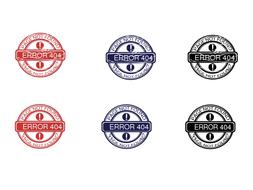 red, blue and black stamps on a white background