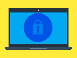 padlock security lock on laptop screen as an illustration