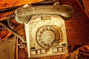 dirty retro phone with dial