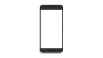 rectangular smartphone with white screen