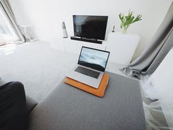 Laptop Apple Macbook in modern interior design