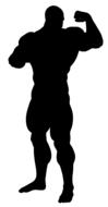 clipart of silhouette of muscular man