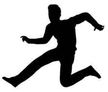 black silhouettes of a man in a pose