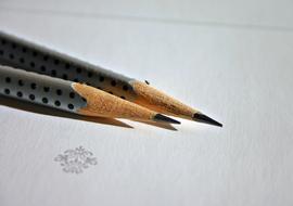 trimmed pencils on a white sheet