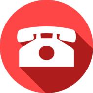 phone on red icon