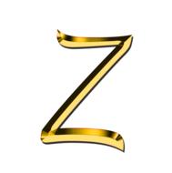 golden letter z on white background