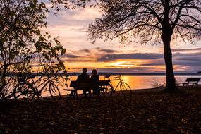 couple at Sunset Lake Constance