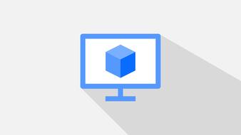 blue cube on the screen as an illustration
