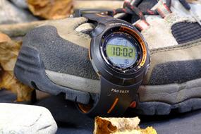 sports watch on boot