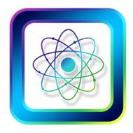 icon atom on the pictogram
