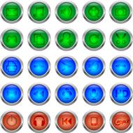 multicolored buttons with internet graphics