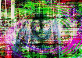 glitch art distortion tv