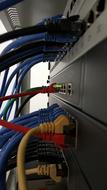 Colorful Rj45 cables, connected to the network