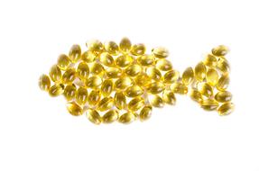 fish oil capsules in the form of a fish