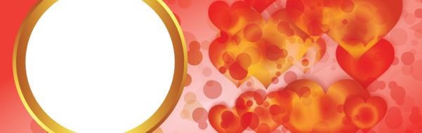 banner with photo frame and hearts