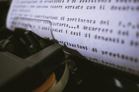 Electronic Typewriter Writing close-up