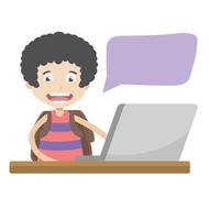 boy at the computer as a funny illustration