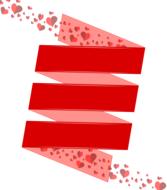 red banner with hearts, pointer